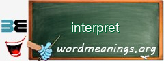 WordMeaning blackboard for interpret